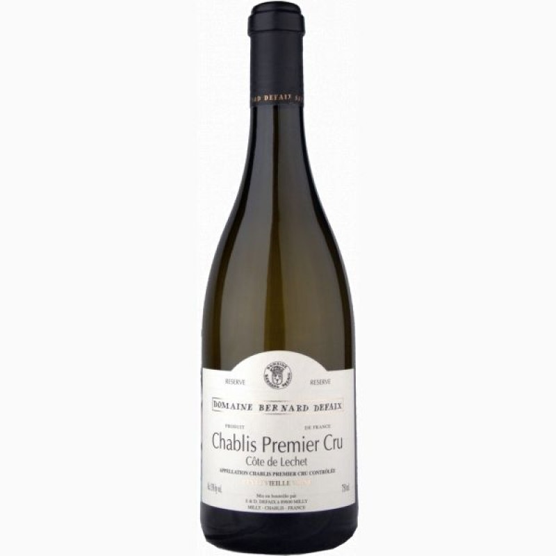 Премье. Шабли премьер Крю. Вино Chablis Premier Cru. Французское вино Шабли. Вино Domaine Bernard Defaix, petit Chablis AOC, 2017, 0.75 Л.