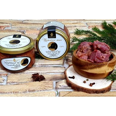 Мясо «Деликатес Дичь» кабана томленое с можжевеловой ягодой и размарином 220 гр